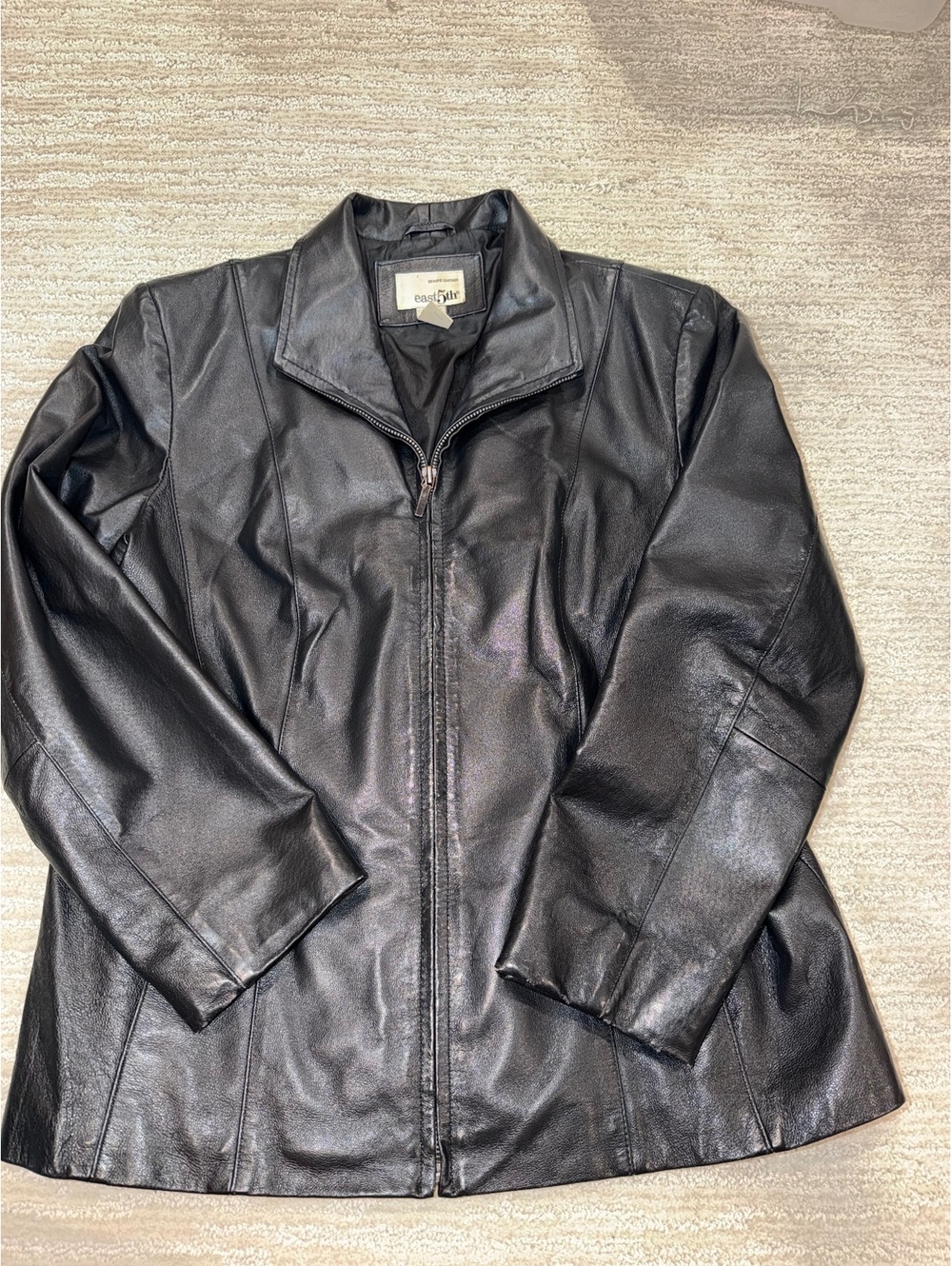 East 5th black leather jacket